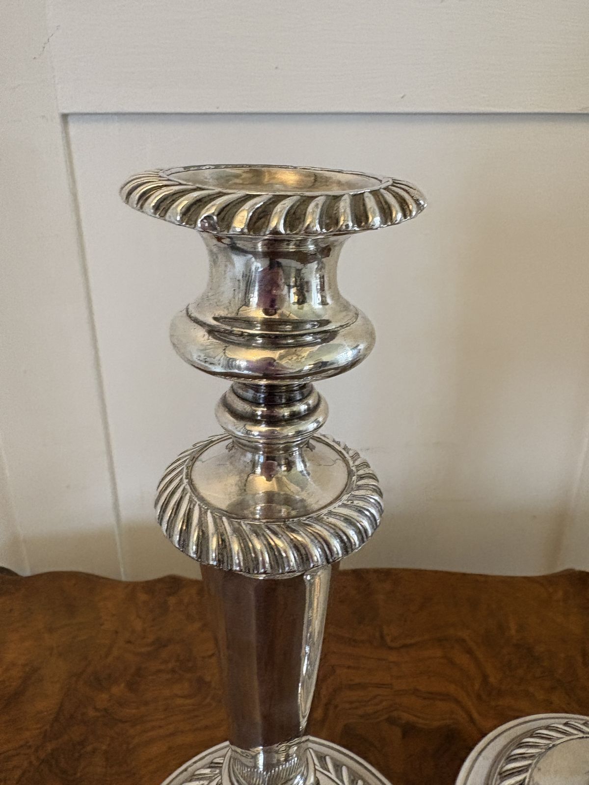Quality Pair Of Antique 19th Century Silver Plated Candlesticks photo vintage