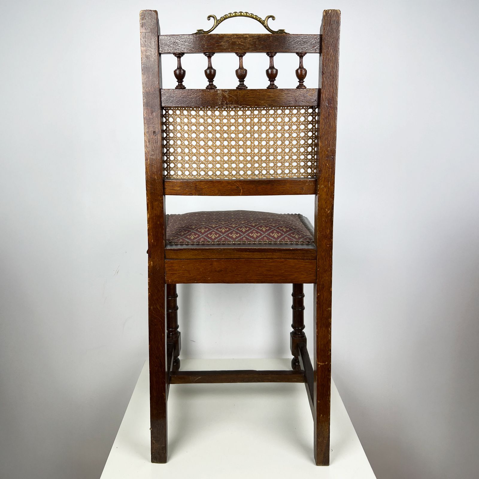 Antique Henry II Oak Chair, Rattan Carved Wood Side Chair photo Furniture
