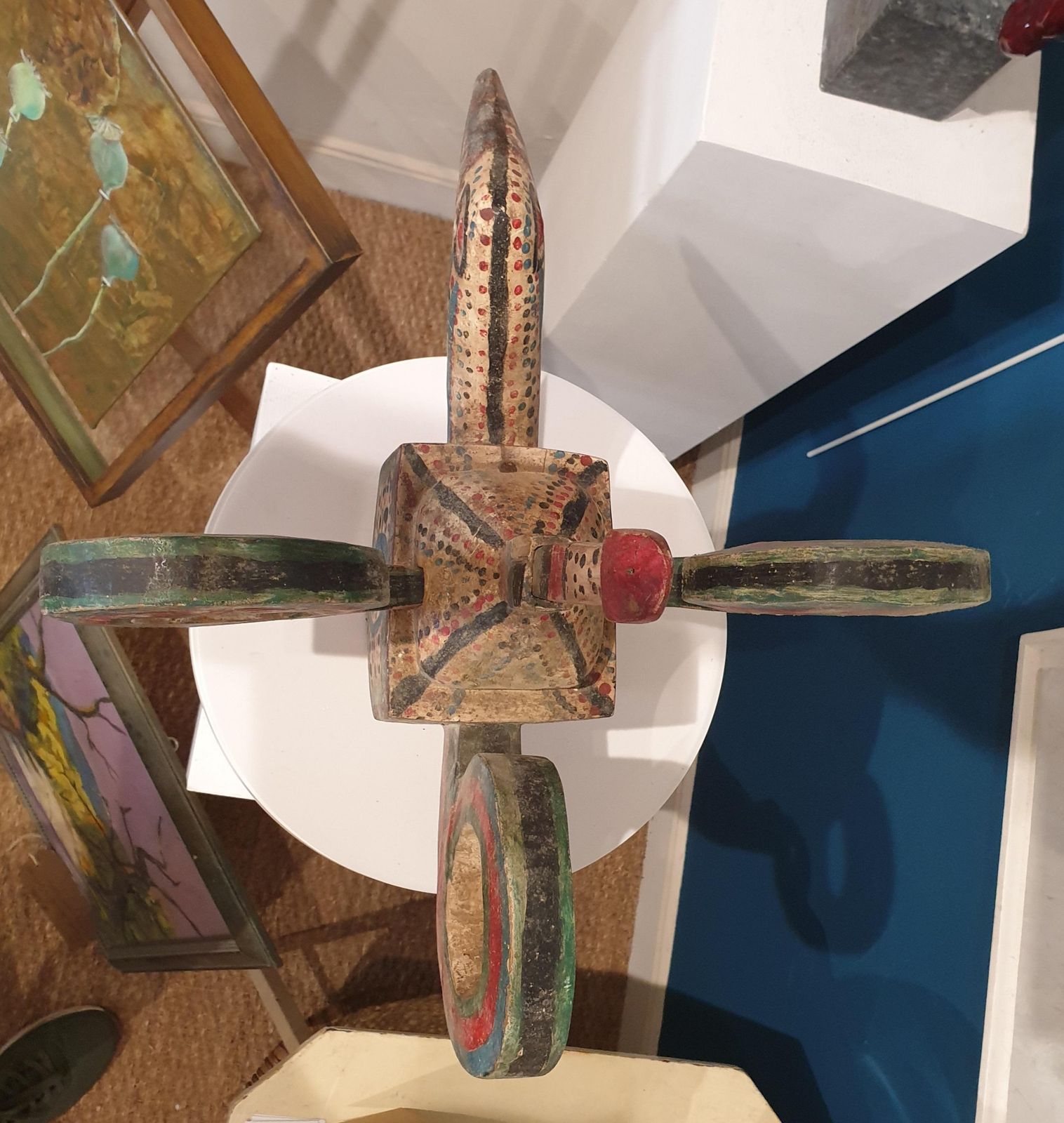 Ibibio Peoplekalao (Great Hornbill) Ibibio Wooden Sculpture, Nigeria. photo vintage