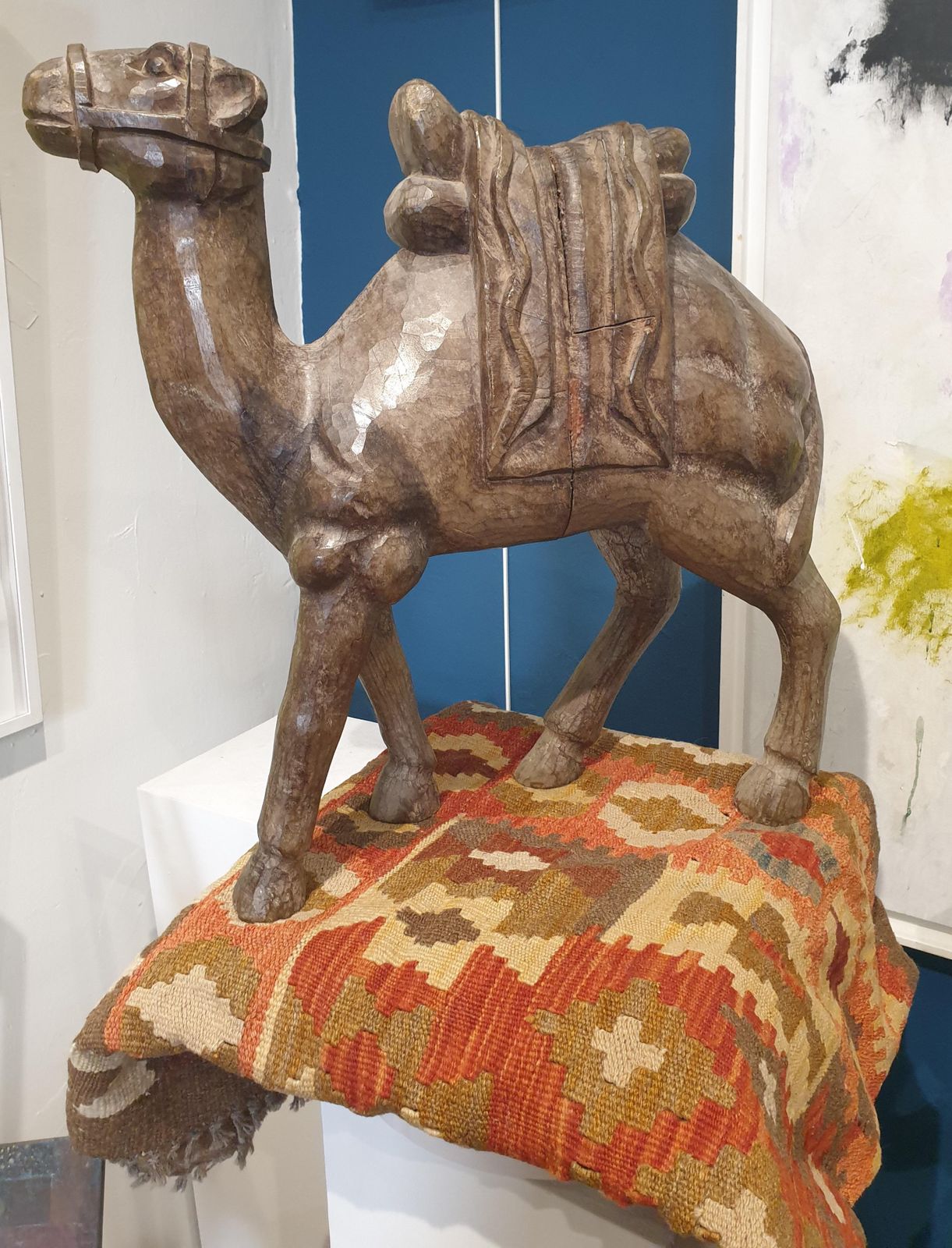 Unknownlarge Neapolitan 19th Century Hardwood Sculpture Of A Crèche Camel.1890s