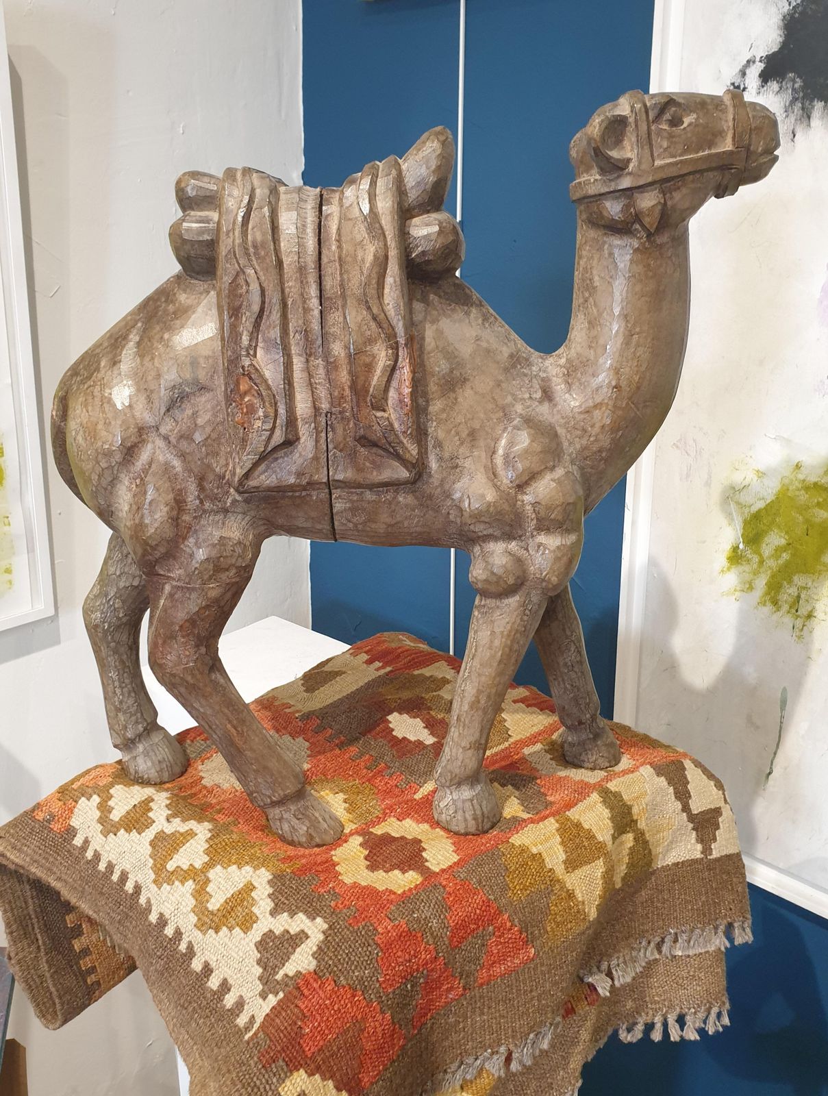 photo vintage Unknownlarge Neapolitan 19th Century Hardwood Sculpture Of A Crèche Camel.1890s