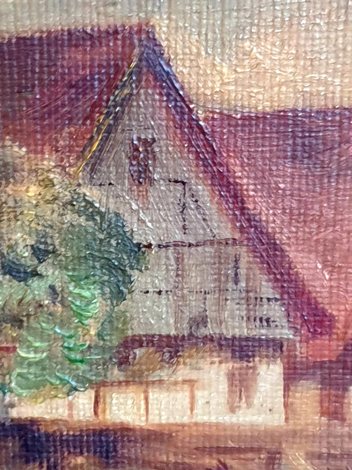 Unknownearly 20th Century Folk Art Impressionist Oil On Board, 'View To The Farmhouse'.1926 photo buy