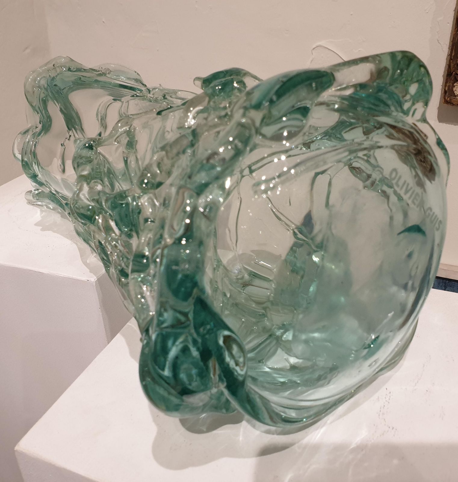 photo for sale Olivier Guislarge Pair Of Signed Murano Glass Vases.Late 20th Century