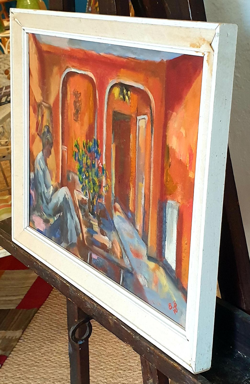 photo buy Bill Brown Late Mid Century Interior Scene, A Villa At Cannes, South Of France. Oil, Board1976