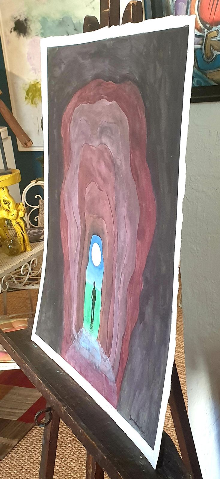 photo vinterior Derek Carruthers Surrealist Gouache On Paper, 'Threshold Or Pagans'.2012