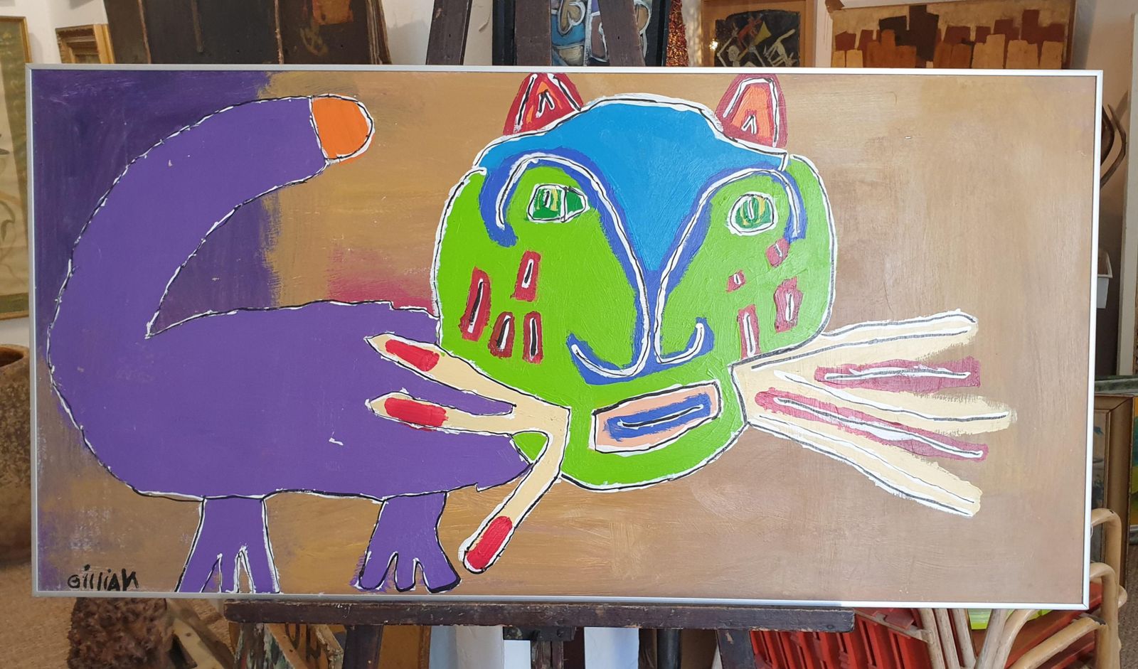 Gillianwhiskers The Kitten. Contemporary Expressionist Oil On Board. photo Art