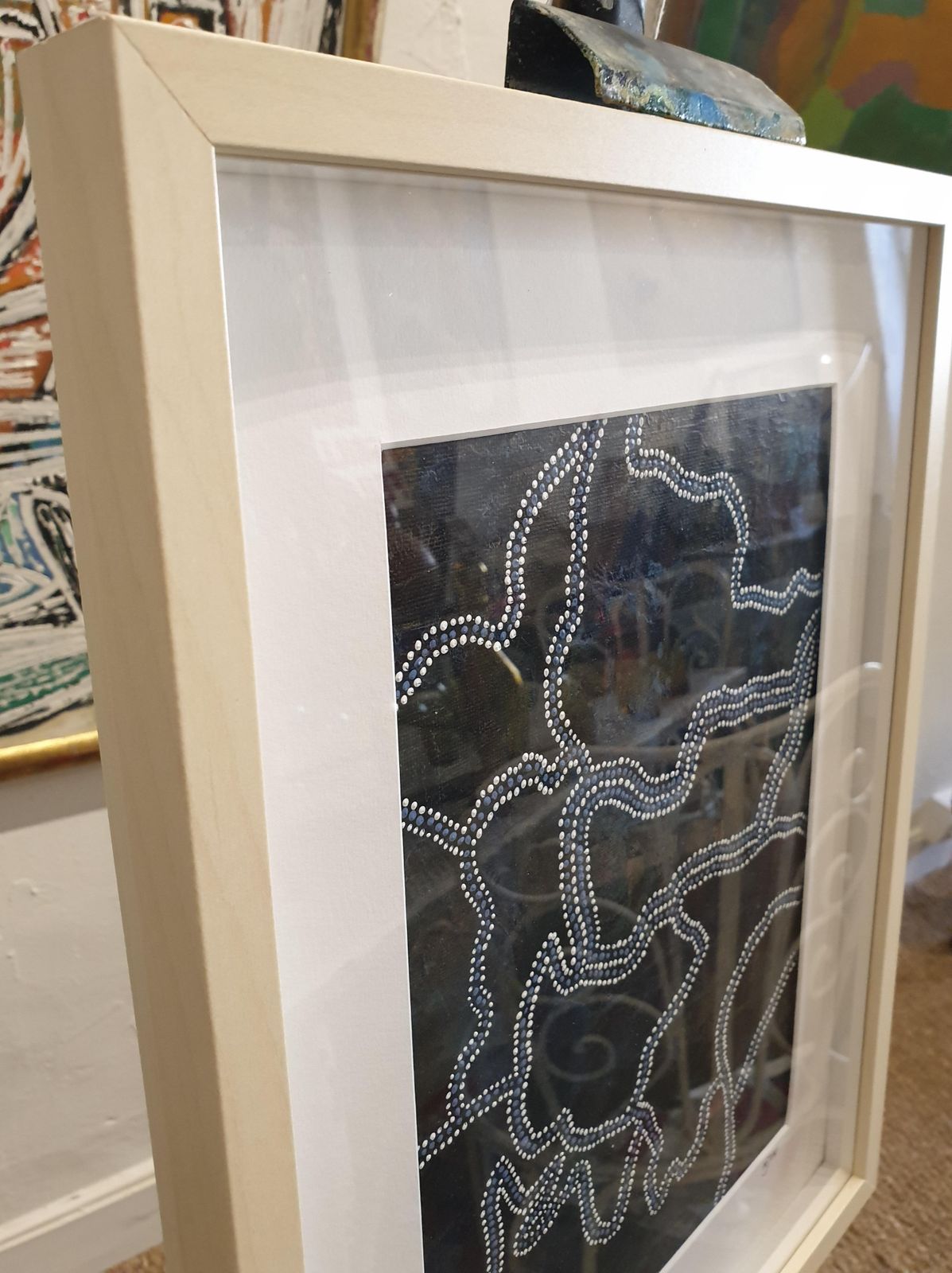 Art Menno Moddermancontemporary Aboriginal Inspired Abstract. Acrylic On Linen On Card.2020 photo