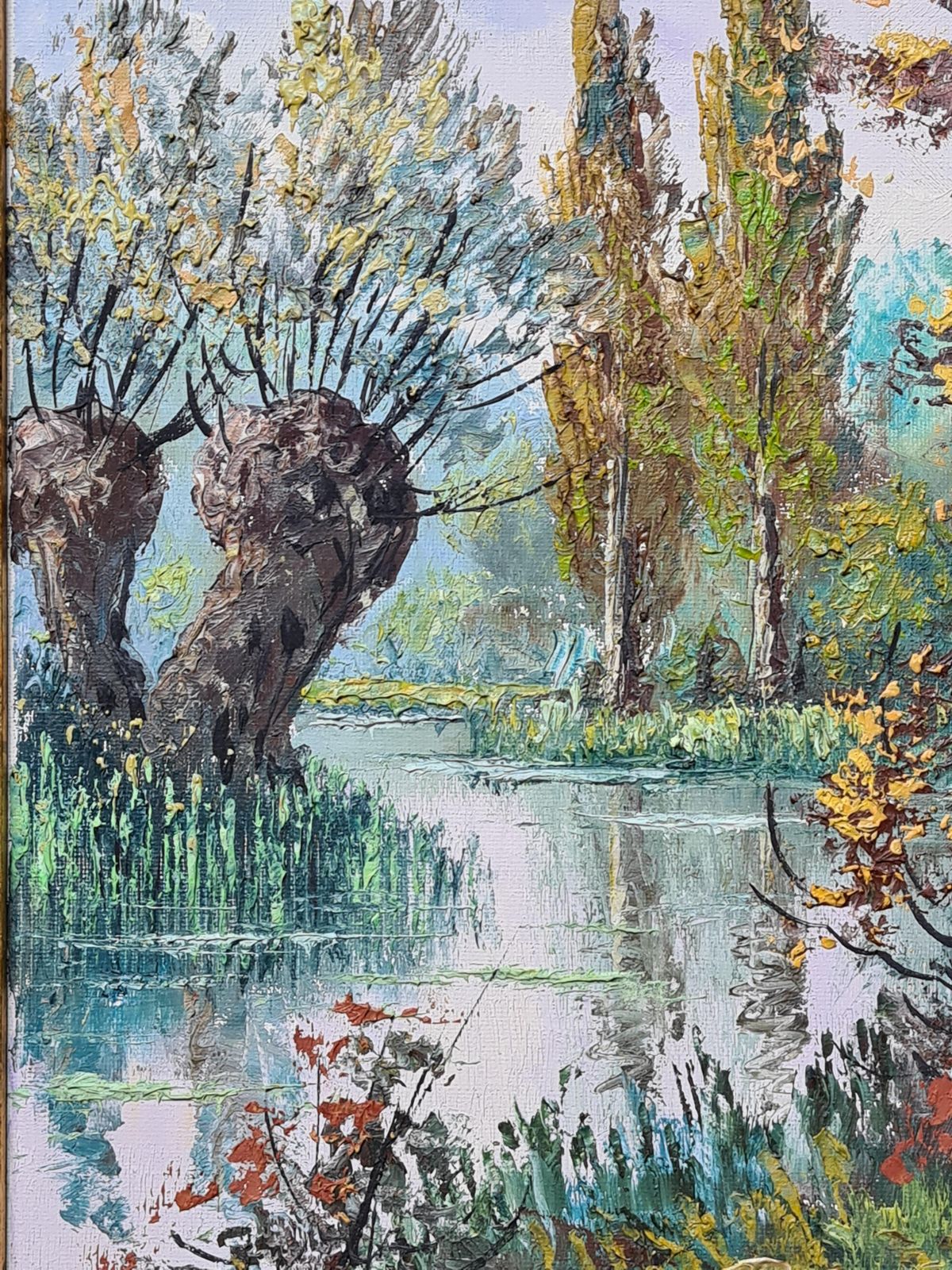 Maurice Schwab Aka 'Grawil''A River Runs Through It', Summer By The Riverbank. Oil On Canvas. photo Art