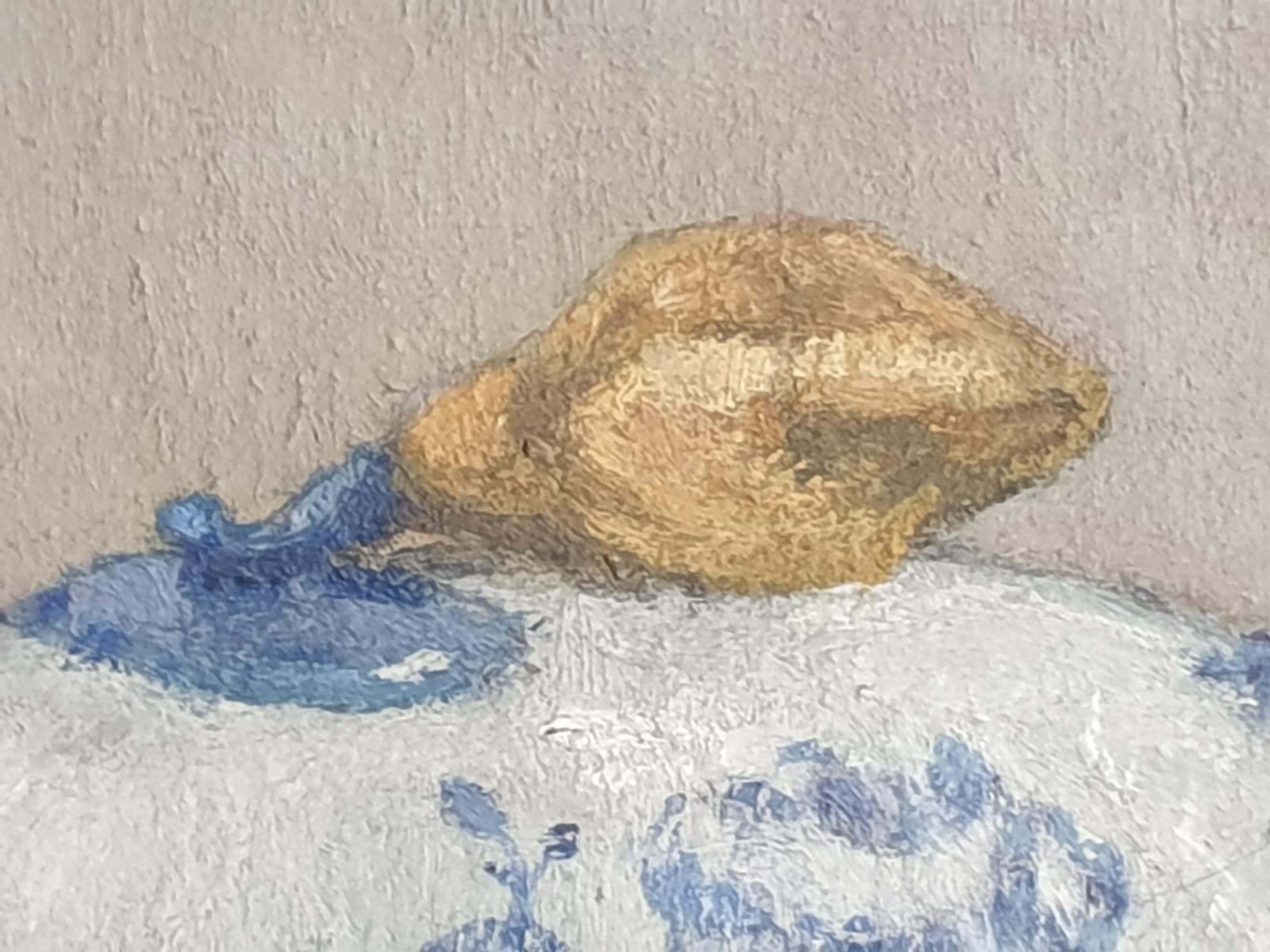 photo buy Unknown French Impressionist Still Life, Oil On Board, 'Flowers And Faïance'.