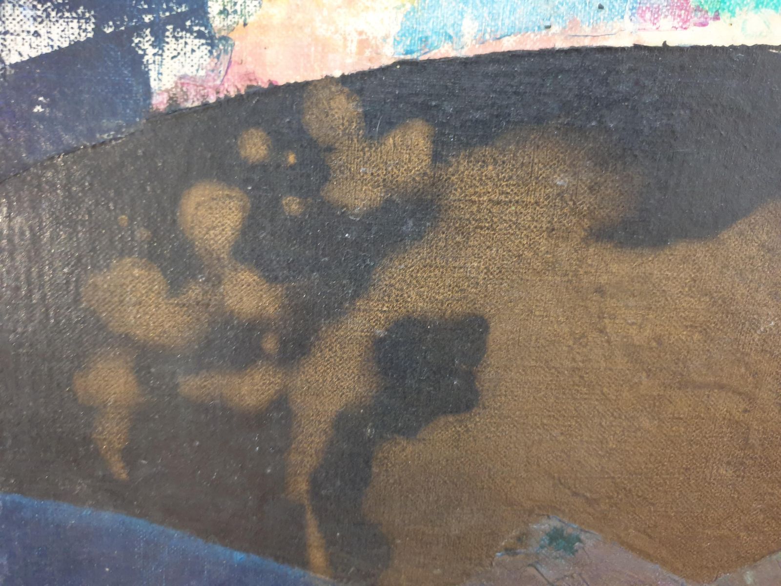 Art André Tardieumid Century Abstract Expressionist Oil On Canvas.1976 photo