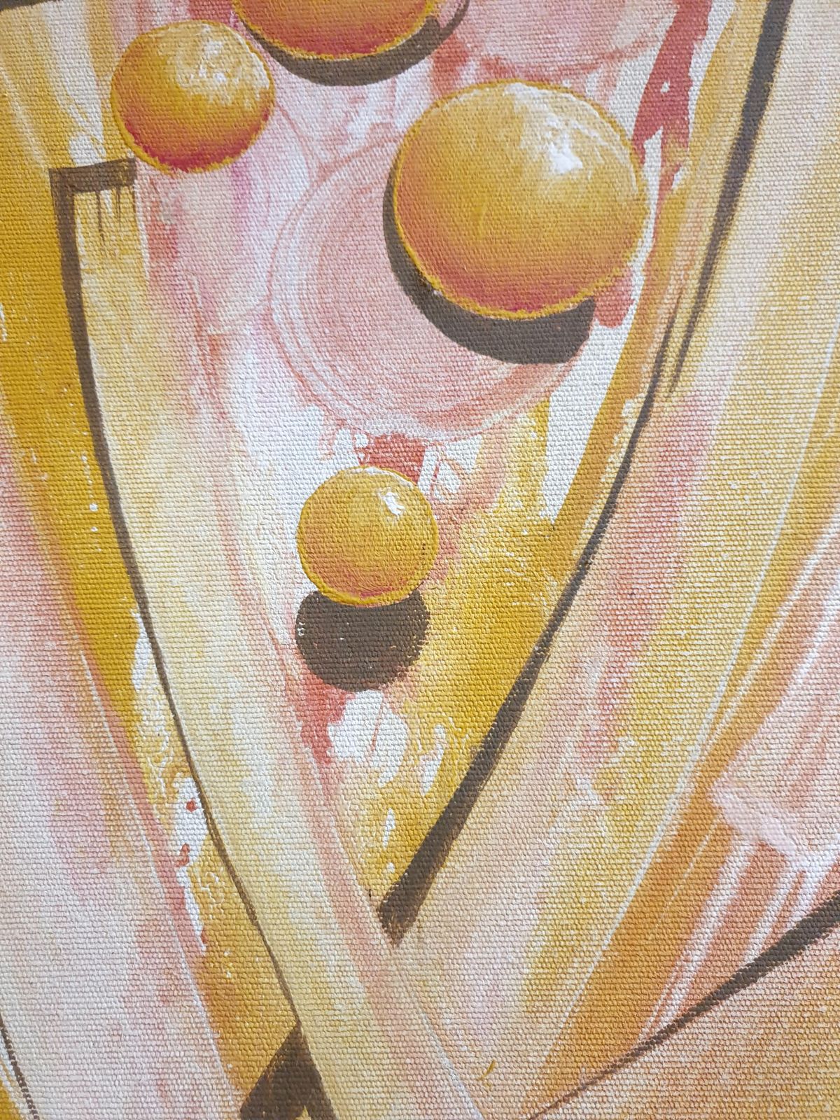 Amadou Cisse Dialate 20th Century Senegalese Abstract Geometric Acrylic On Canvas. 1990s photo vintage