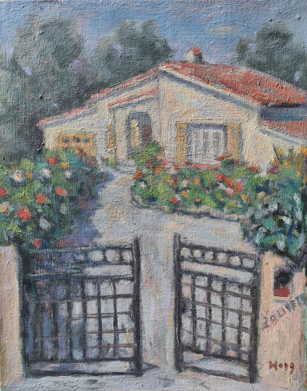 Paul Hercule Hoggimpressionist View Of A Villa In The South Of France, L'olivette, Juan Les Pins
