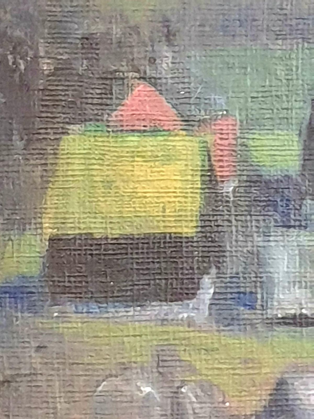 Poul Møller Danish Mid Century Colourfield Oil On Board Of Houses In A Coastal Scene.1976 photo vinterior