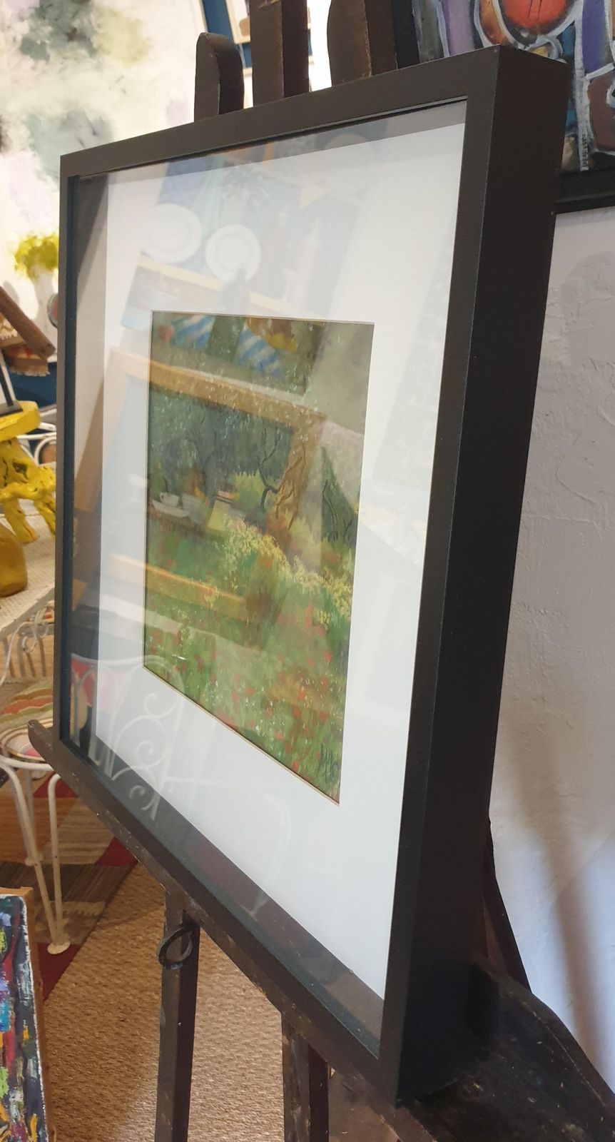 photo vintage Miranda Mcarthur Olive Grove And Poppies, Contemporary Impressionist Pastel On Paper.2022