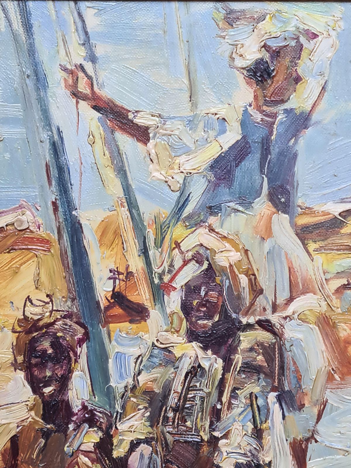 D Abchliorientalist Landscape, The Fishermen. Oil On Board. photo buy