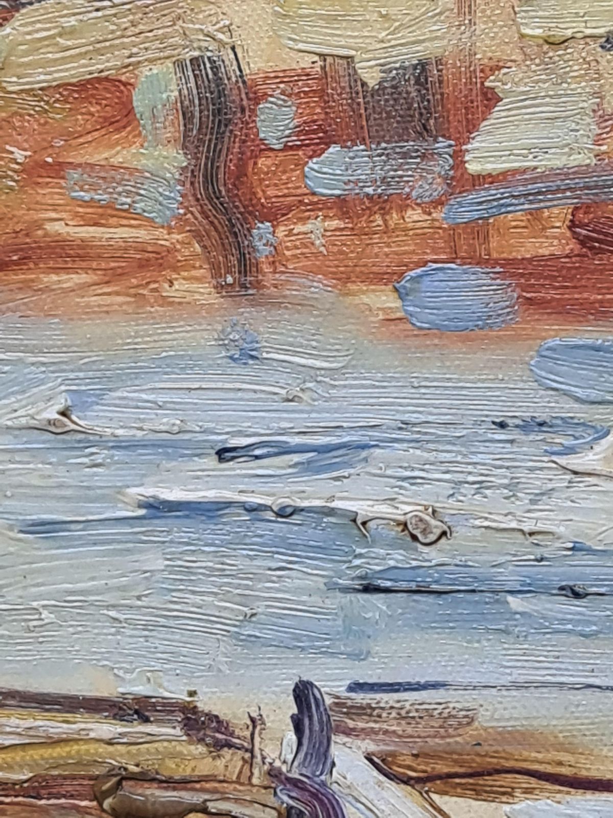 photo furniture D Abchliorientalist Landscape, The Fishermen. Oil On Board.