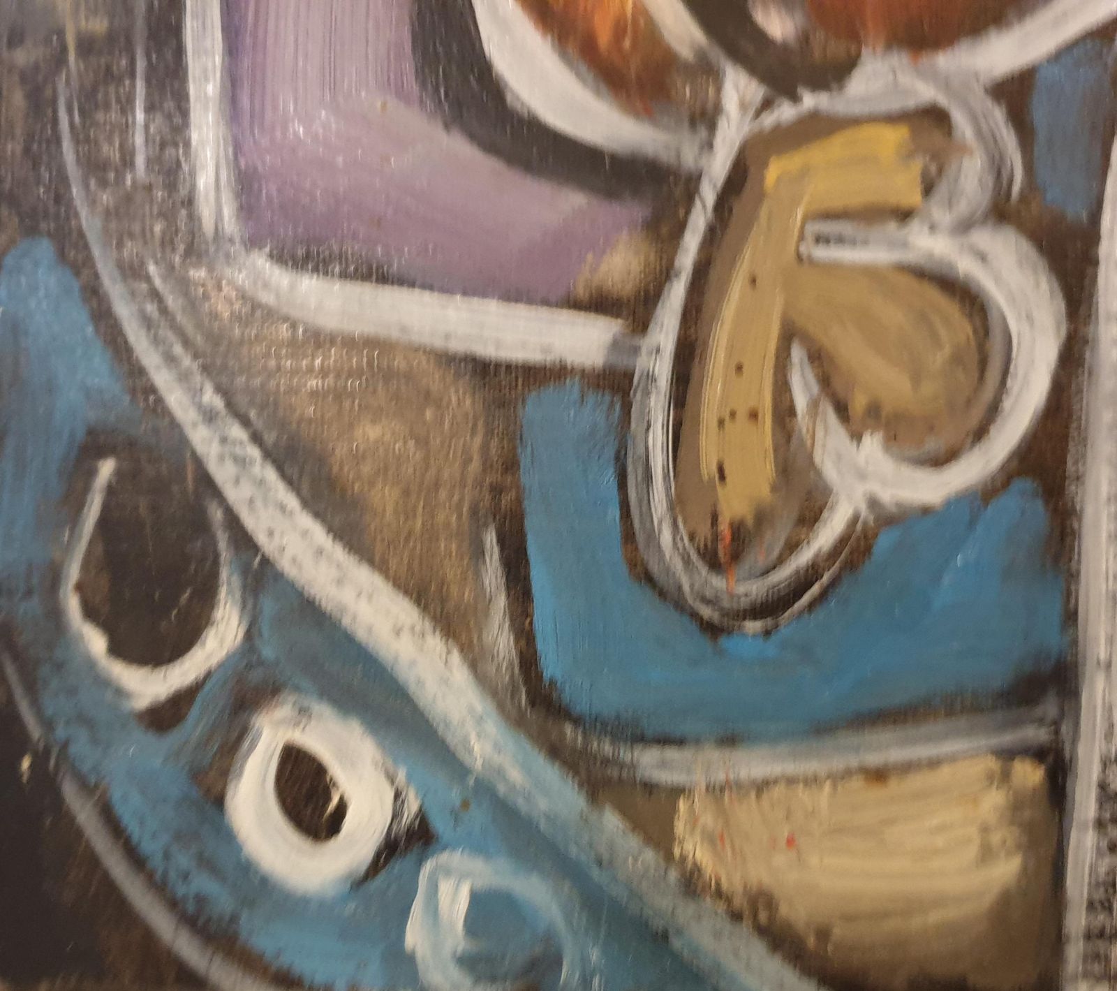 Thierry Miramonlate 20th Century French Abstract Expressionist Acrylic On Board. 'Jazz Night'.1990s photo vinterior