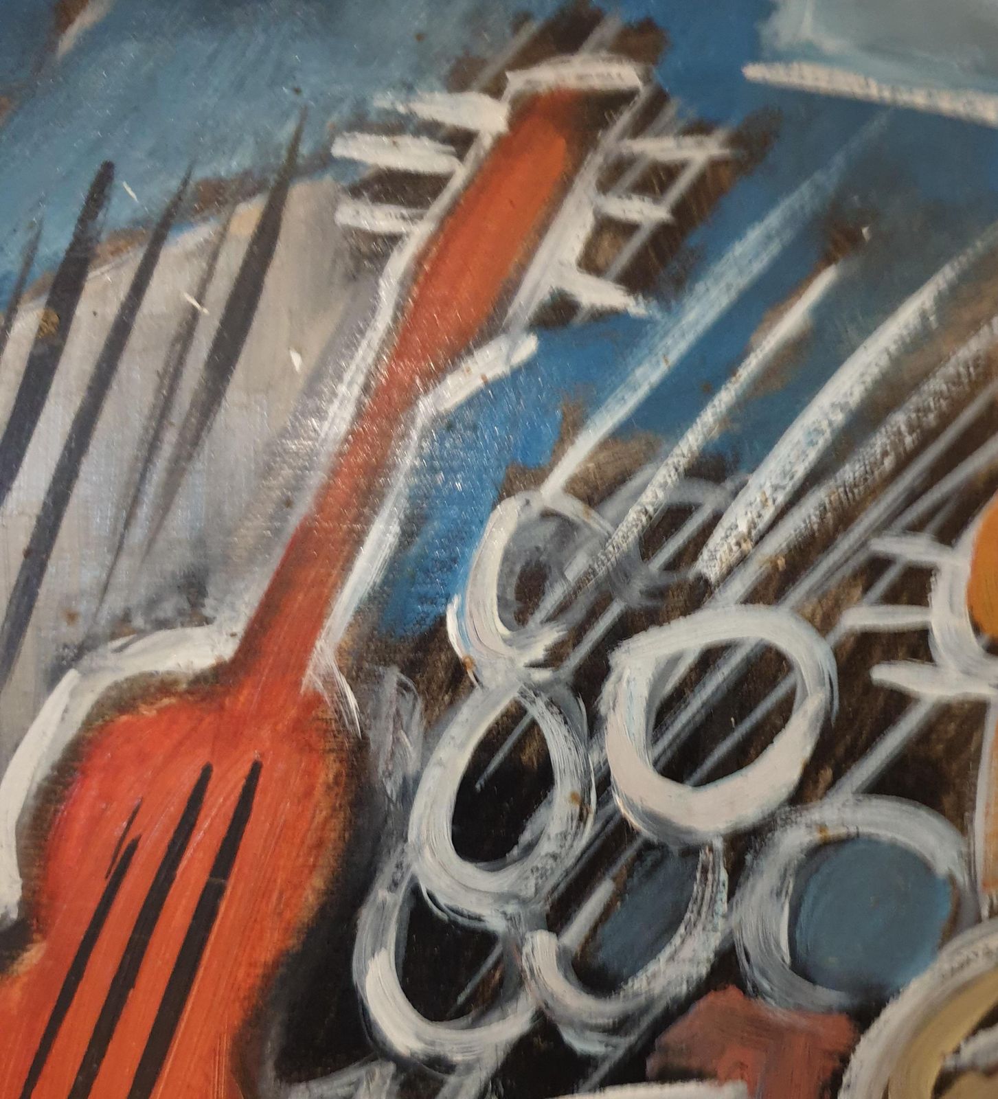 Thierry Miramonlate 20th Century French Abstract Expressionist Acrylic On Board. 'Jazz Night'.1990s photo buy