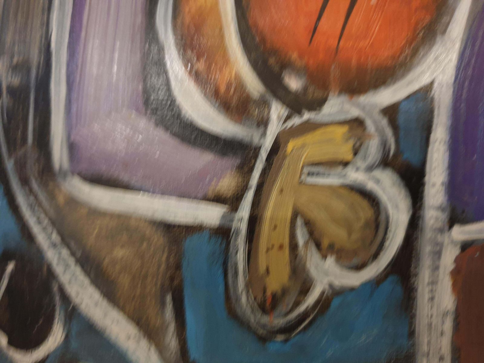 Thierry Miramonlate 20th Century French Abstract Expressionist Acrylic On Board. 'Jazz Night'.1990s photo vintage