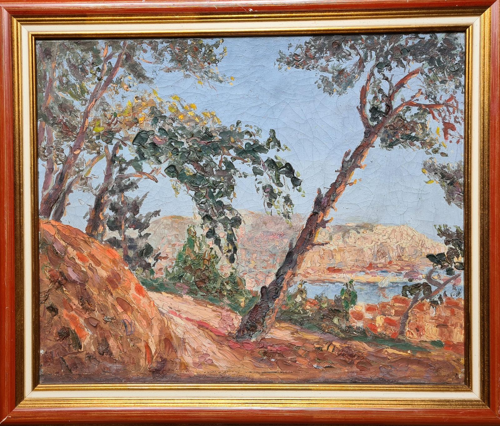 Unknownfrench Fauvist Oil On Canvas, View To The Sea, Circle Of Charles Camoin. photo furniture