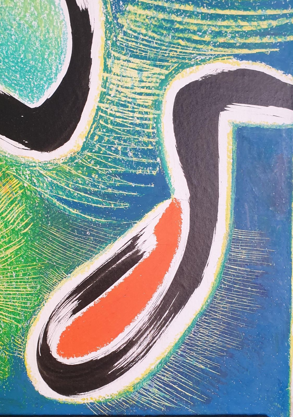 Daniel Kleinabstract Expressionist Mixed Technique Laid On Canvas. 'Univers Uni'.Late 20th Century photo vintage