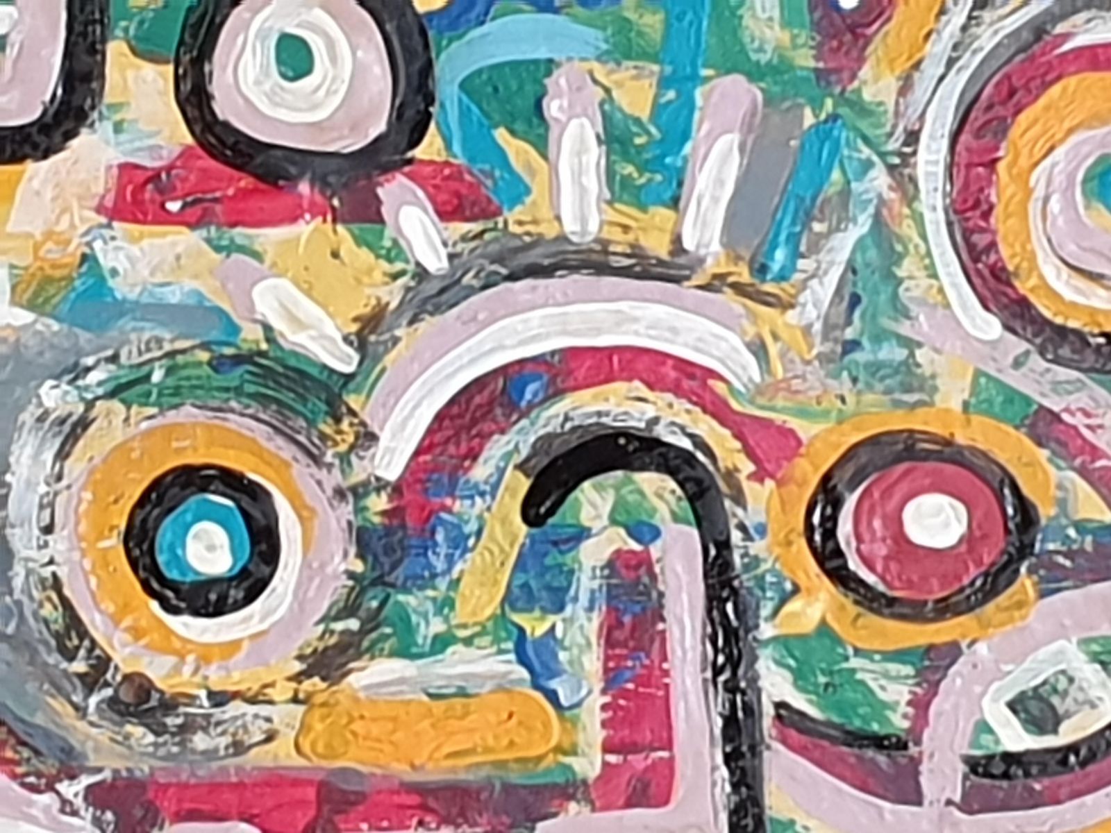 Albino Palamara Contemporary Abstract Expressionist Oil On Canvas. 'Les Origines Du Langage'2024 photo vintage