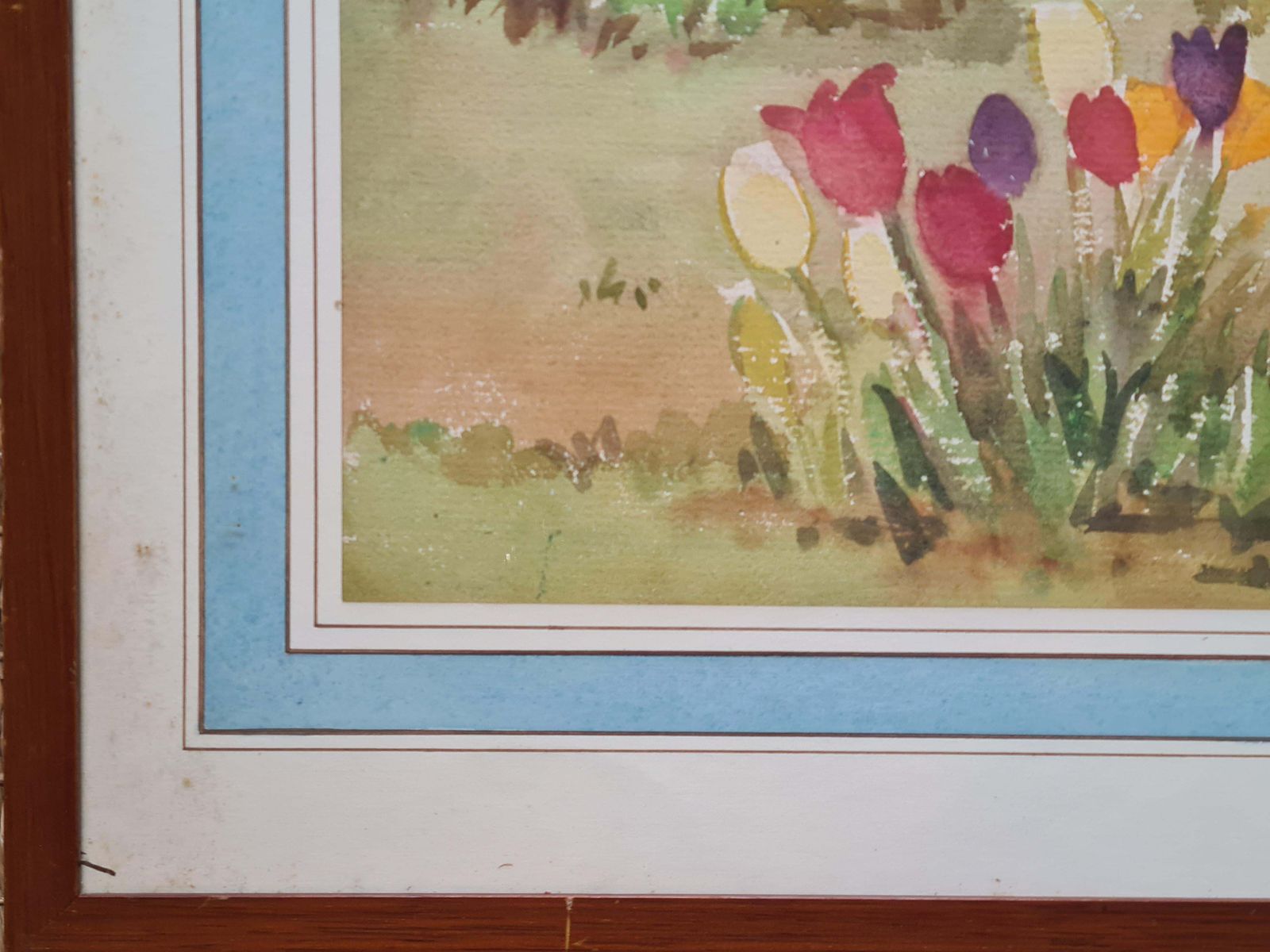 Art Songapair Of Impressionist Mediterranean Garden Views. Gouache & Watercolor On Paper photo