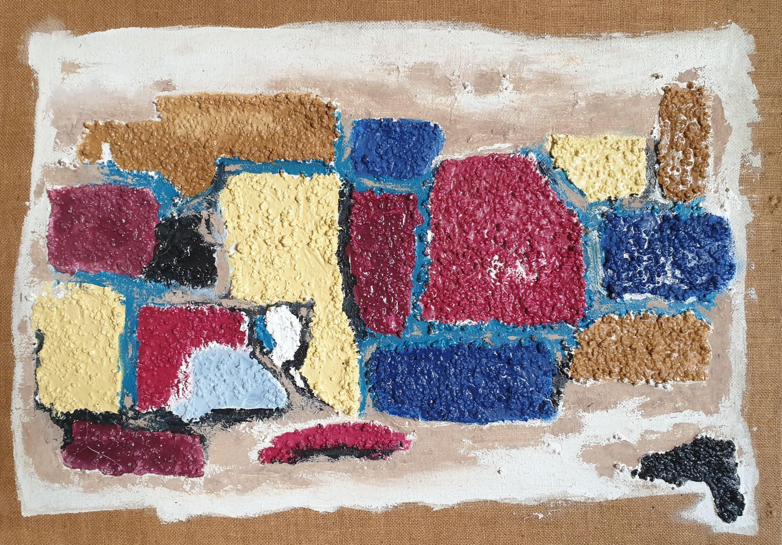 'Style Moderne', Mid Century Abstract Geometric, Oil On Canvas.1960s