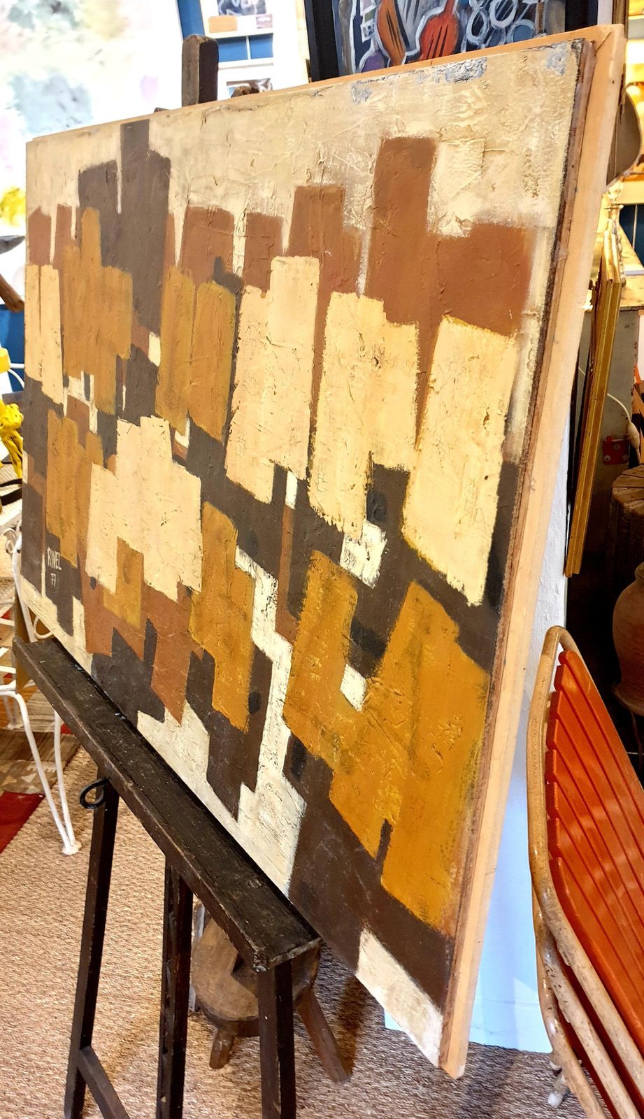 Rivellarge Geometric Abstract. 'Traces No.9 Pour Une Archéologie Du Présent.'1977 photo vinterior