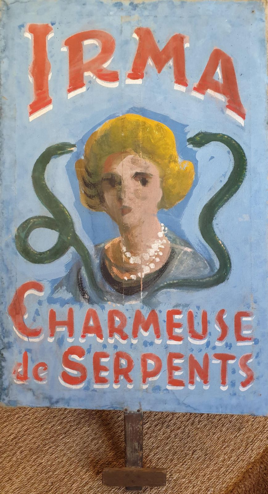 Unknownearly 20th Century Folk Art, Double Sided Fairground Advertising, Oil On Canvas.Early 1900s photo furniture