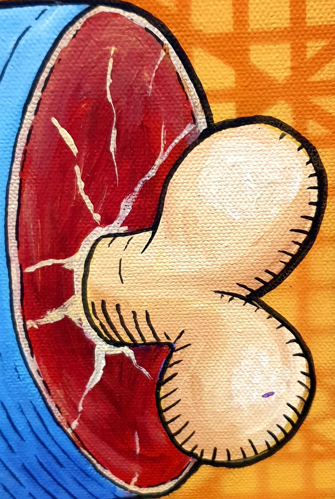 1531.0 Harold Maka  Pop Art Contemporary Triptych Acrylic On Canvas. "Topy Le Chien De Lyon".2024 photo