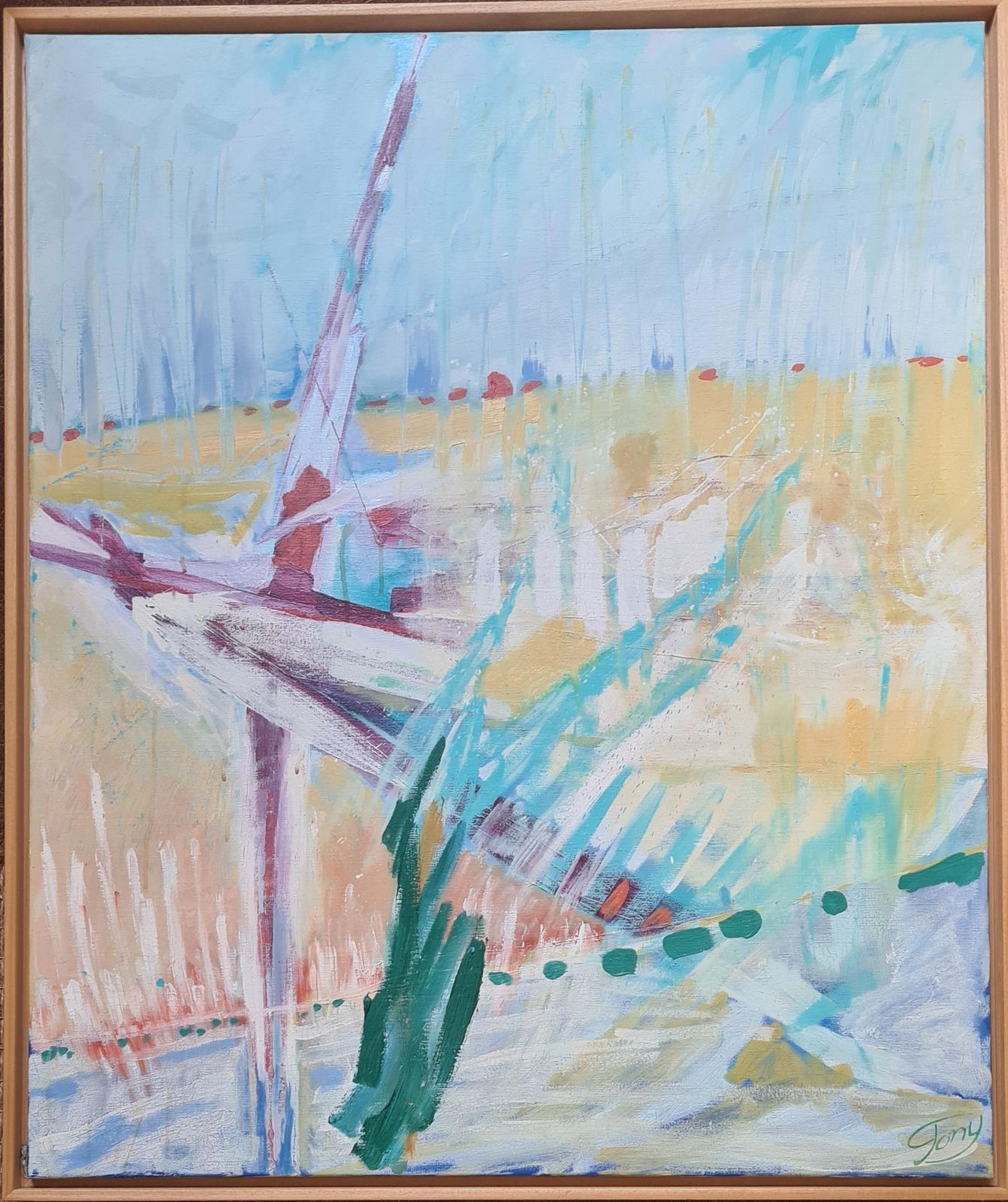 photo vinterior Tony Dielenzoetermeer Abstraction, Large Scale Abstract Expressionist Oil On Canvas