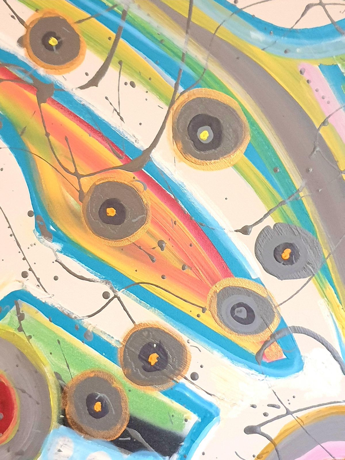 Art Albino Palamaraitalian Abstract Expressionist Acrylic On Canvas. 'Agrandissement Cellulaire'.2024 photo