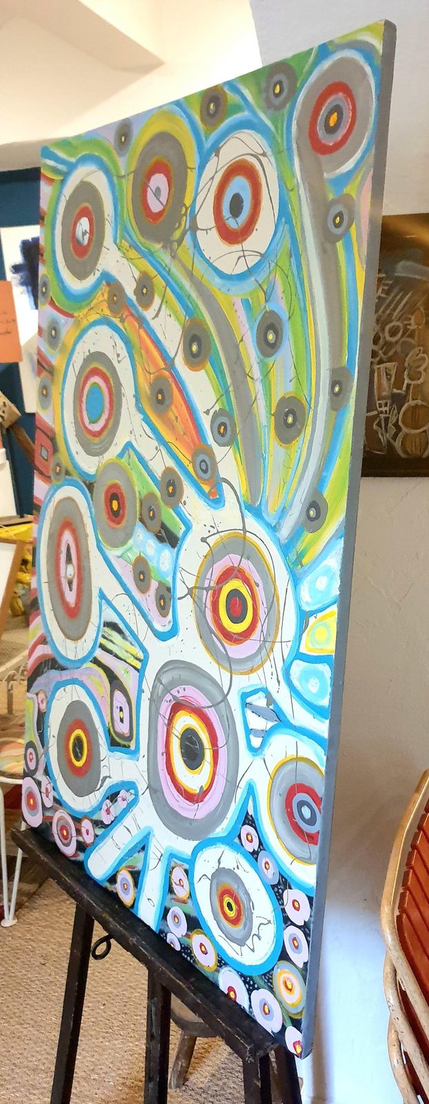 2032.0 Albino Palamaraitalian Abstract Expressionist Acrylic On Canvas. 'Agrandissement Cellulaire'.2024 photo