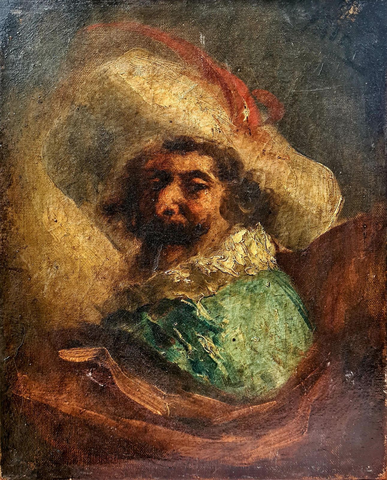 Baroque Style Oil Portrait, The Laughing Cavalier, Follower Of Frans Hals