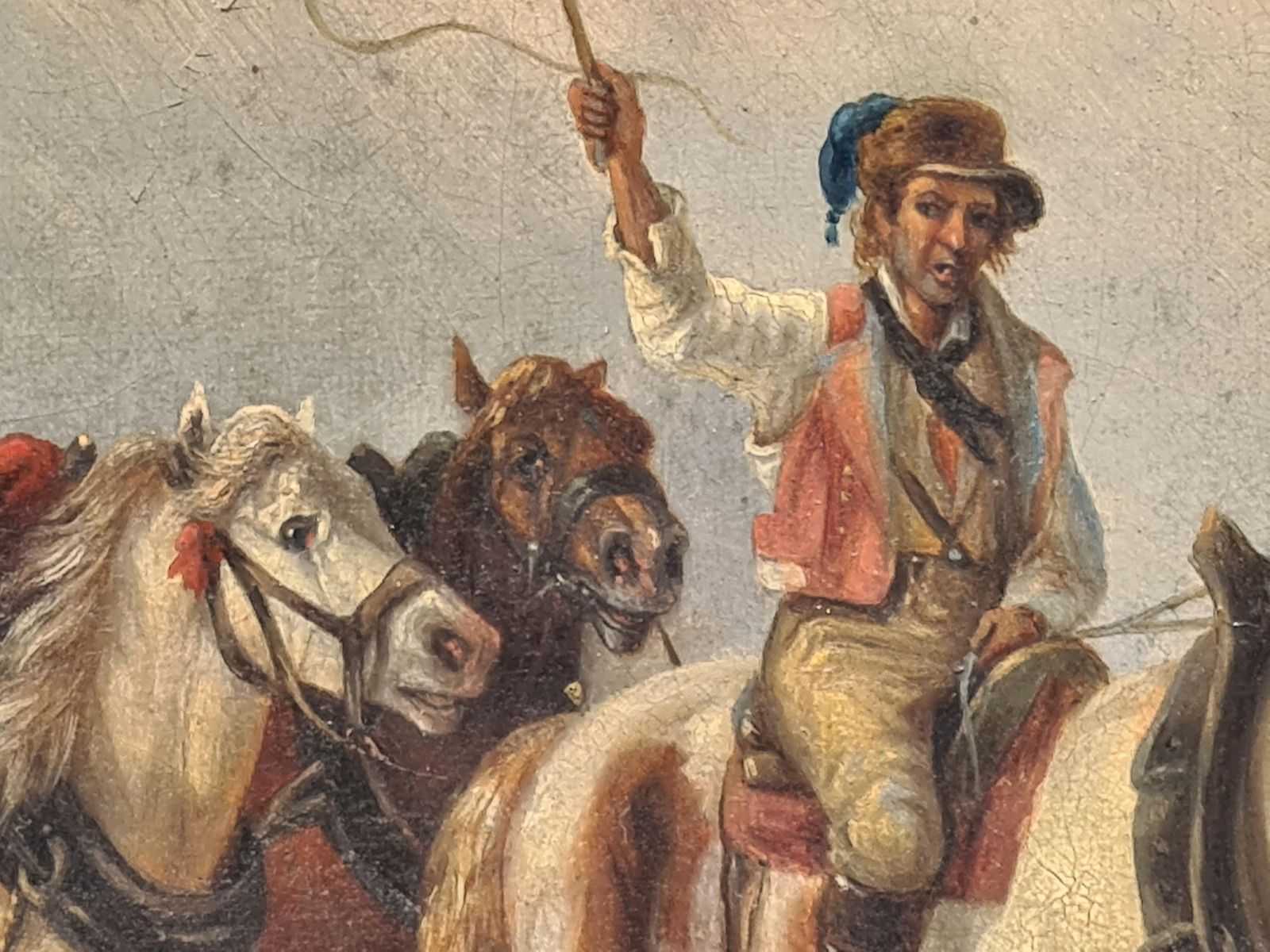 M M (Marie Munch)the Horse Drover, 19th Century Austrian School, Oil On Canvas1849 photo Art