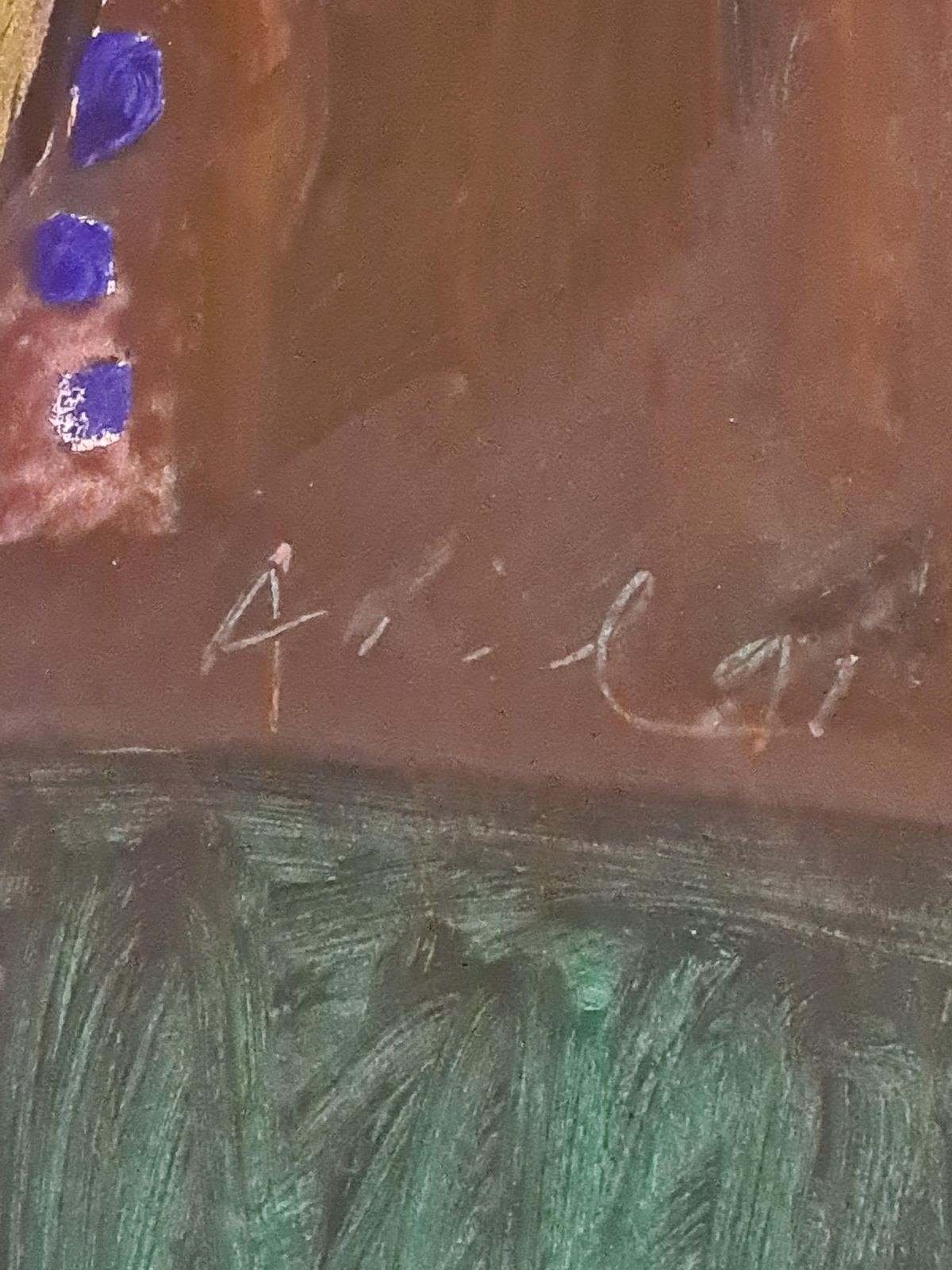 Armand Avrillate 20th Century Expressionist Oil And Acrylic On Paper. 'Janine, The Muse'.1991 photo furniture