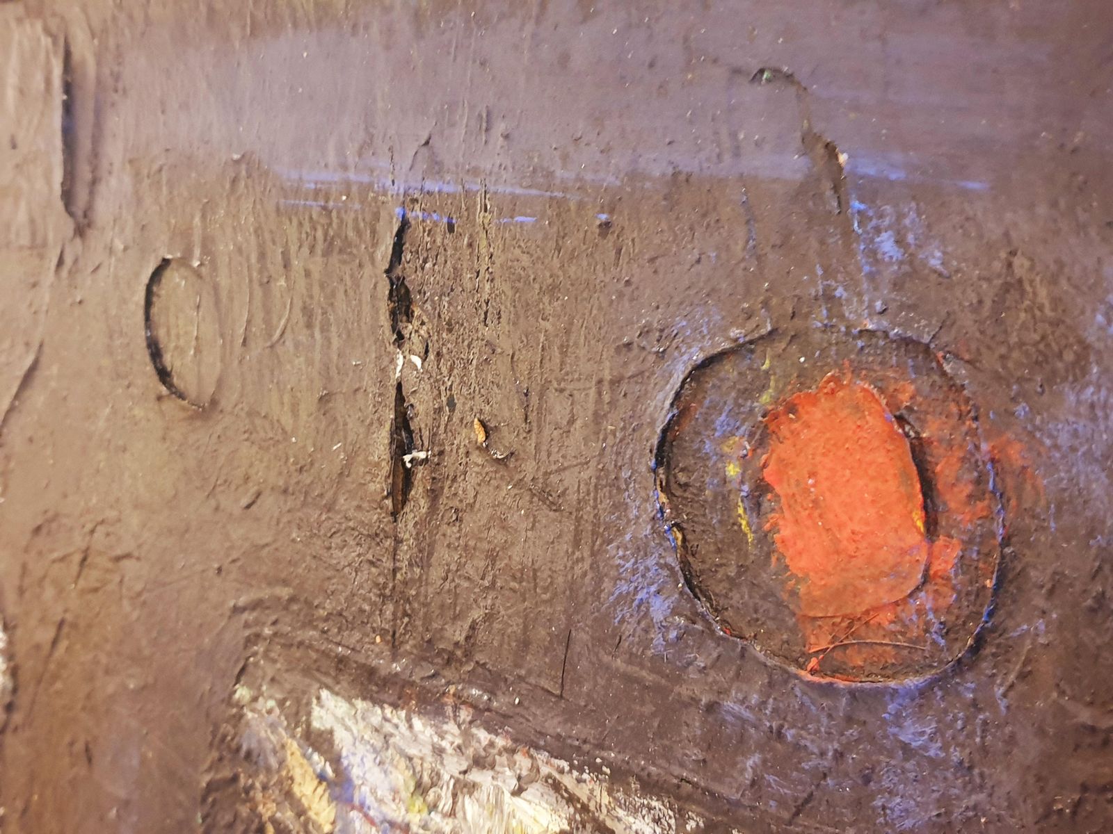 Unknown'monogrammes'. French Mid Century Abstract Expressionist. Oil On Canvas.1960s photo vintage