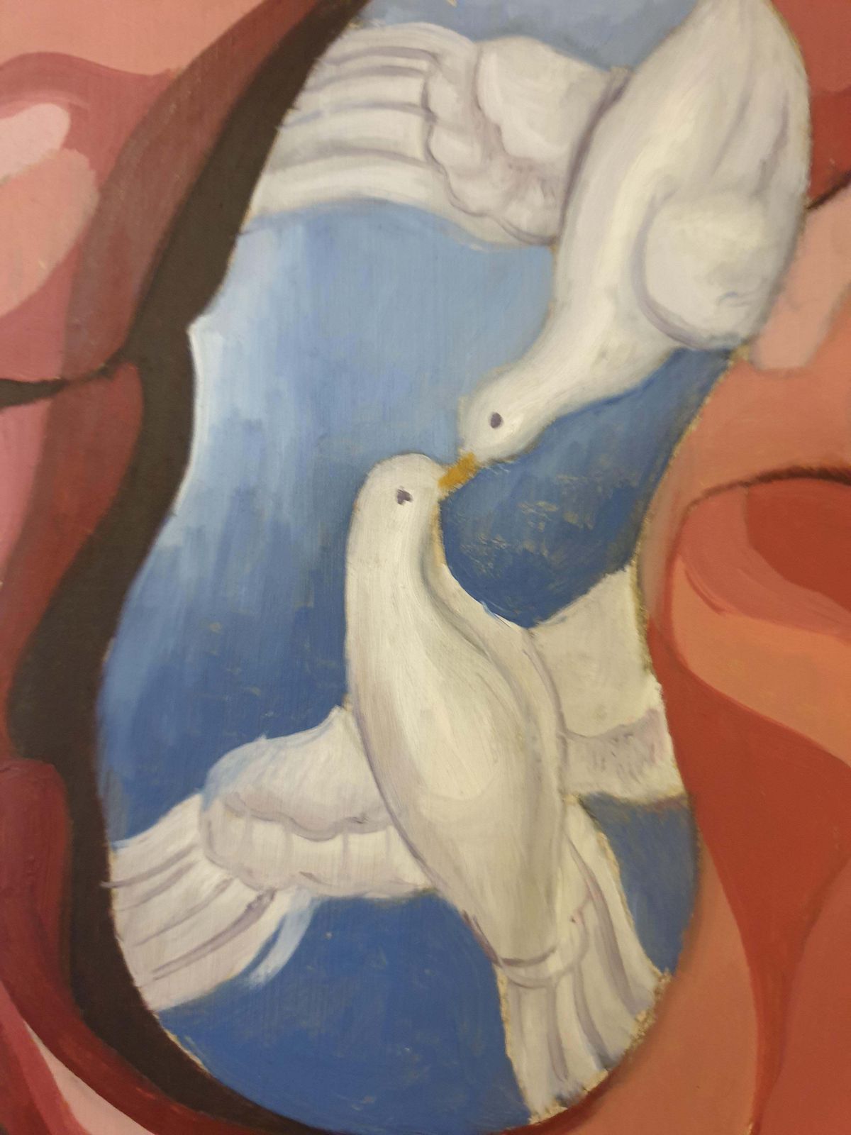 Willy Smitz'war And Peace', Mid Century Belgian Surrealist Oil On Board.1954 photo 1871.0