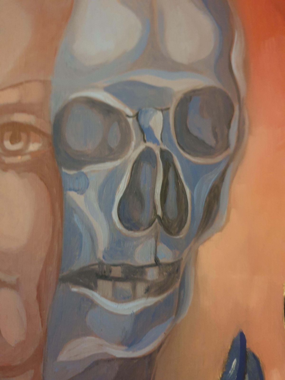 photo furniture Willy Smitz'war And Peace', Mid Century Belgian Surrealist Oil On Board.1954