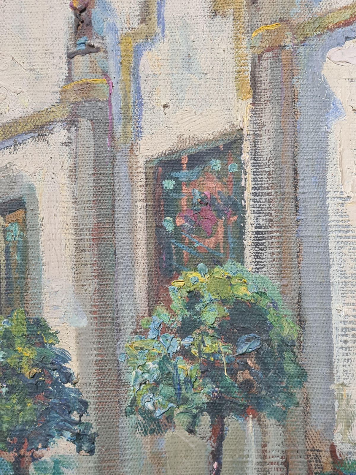 Suzanne Miniermoorish, Belle Epoque, Villa And Garden At St Tropez French Oil On Canvas.1930s photo buy