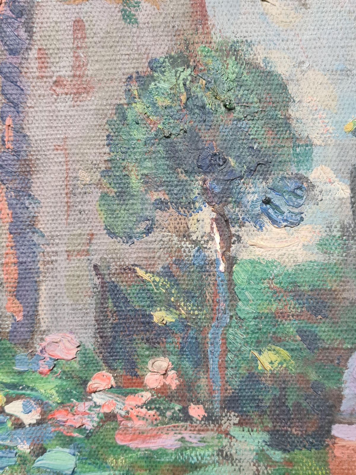 photo for sale Suzanne Miniermoorish, Belle Epoque, Villa And Garden At St Tropez French Oil On Canvas.1930s