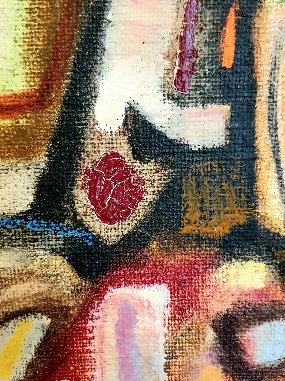 photo for sale Jean Louis Ladislas Mid Century French Abstract Expressionist Oil On Canvas.1969