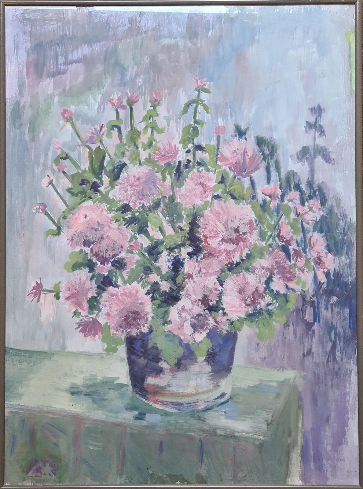 photo furniture Unknownpink Abundance, 'Oillets', Still Life Of Flowers In A Vase, Homage A Manet.