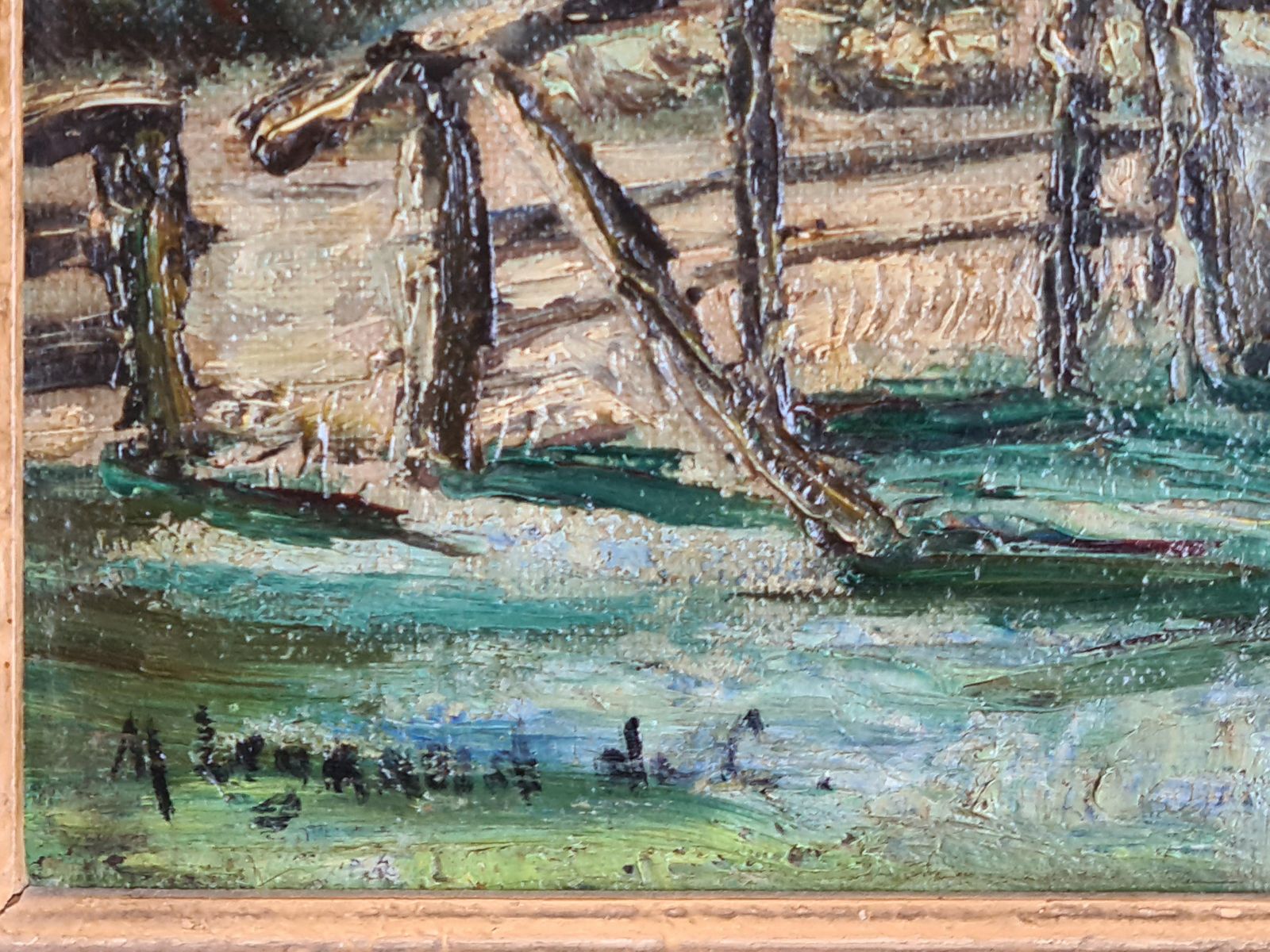 M Legrand De Cthe River Bridge, Barbizon School, Circle Of Jean Baptiste Camille Corot1860s photo for sale