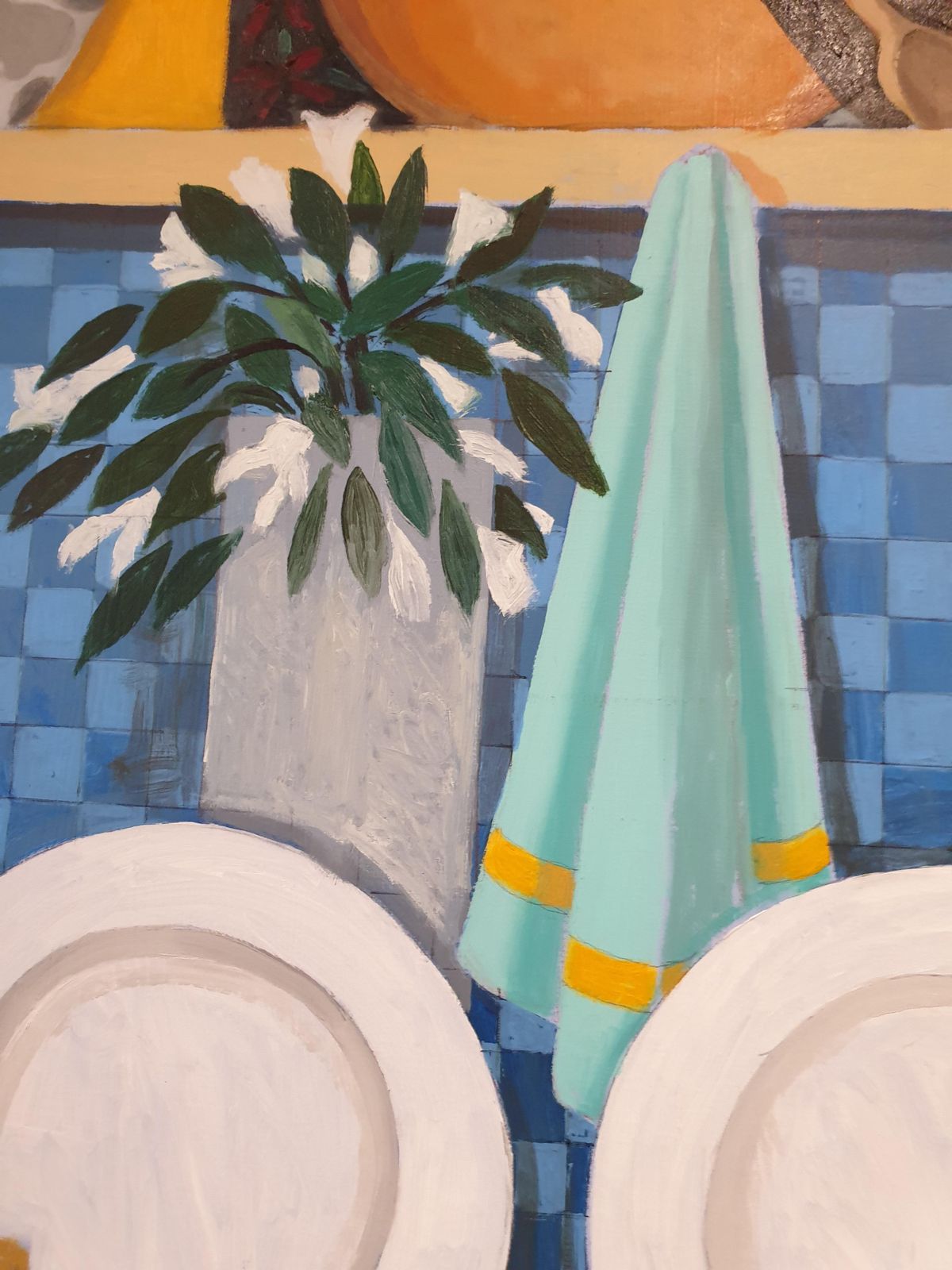 Frank Mclean Docherty 'Kitchen Shelves'. Contemporary Scottish Surrealist Acrylic On Canvas.  2020 photo vinterior