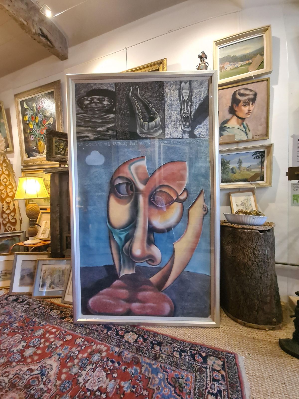 Art Gordon Muirmonumental Surrealist Pastel, Of Course We Evolve But Does Anything Ever Change?1985 photo