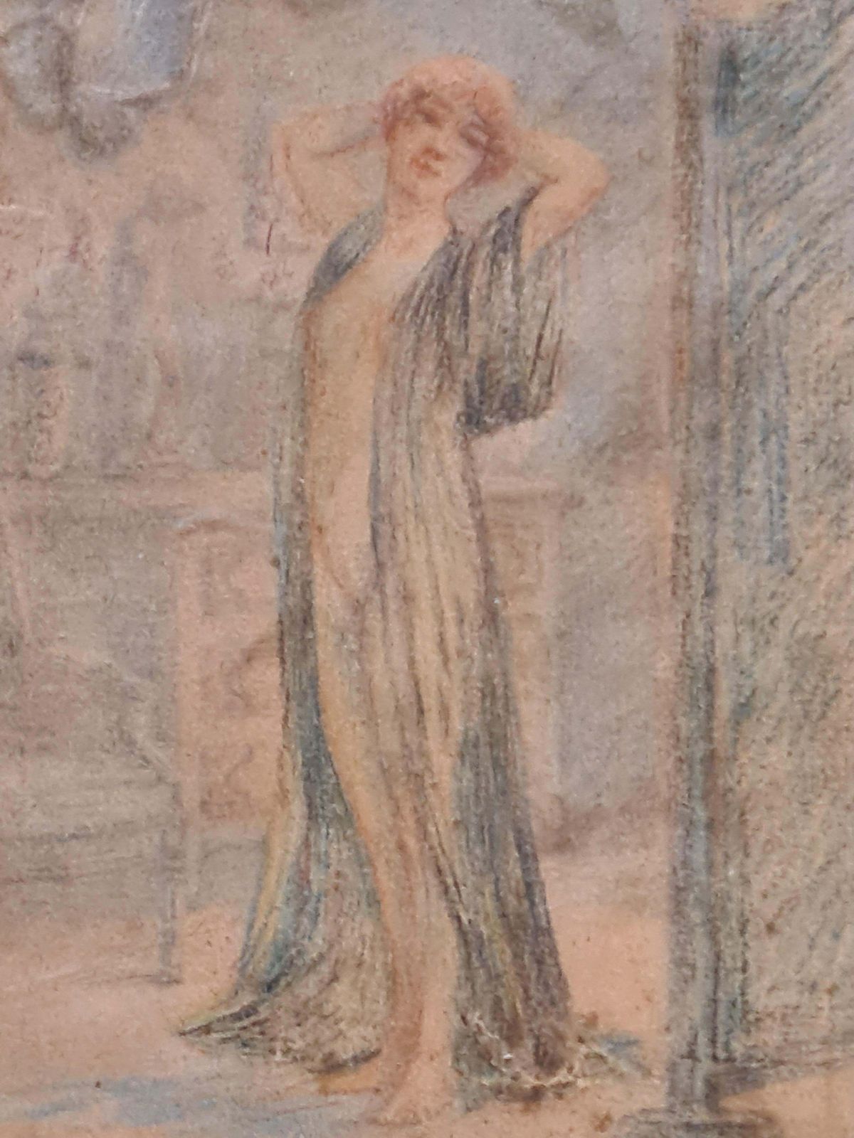 Edmond Aman Jeansymbolist Portrait Of A Woman In An Interior, 'Before The Mirror'1900s photo vinterior