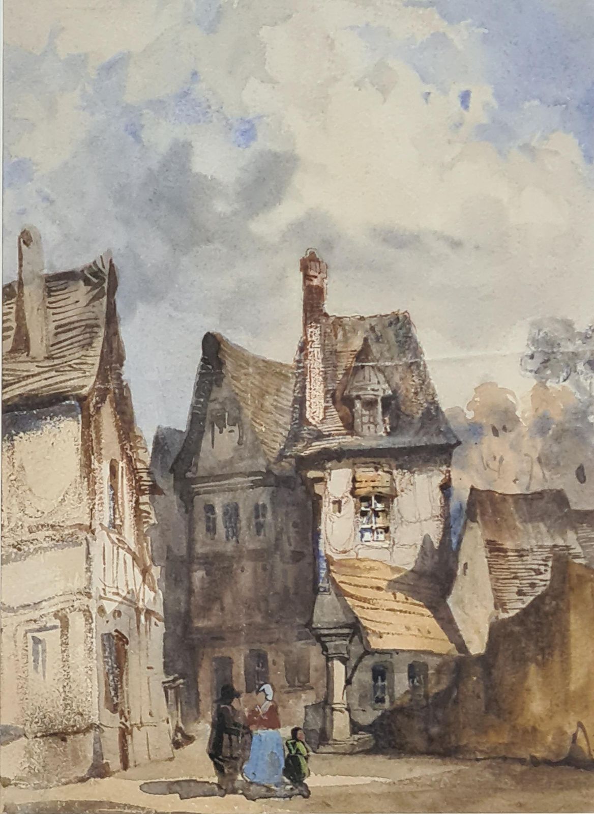 Late 18th Century Watercolour, A Swiss Village, Circle Of Claude Louis Châtelet