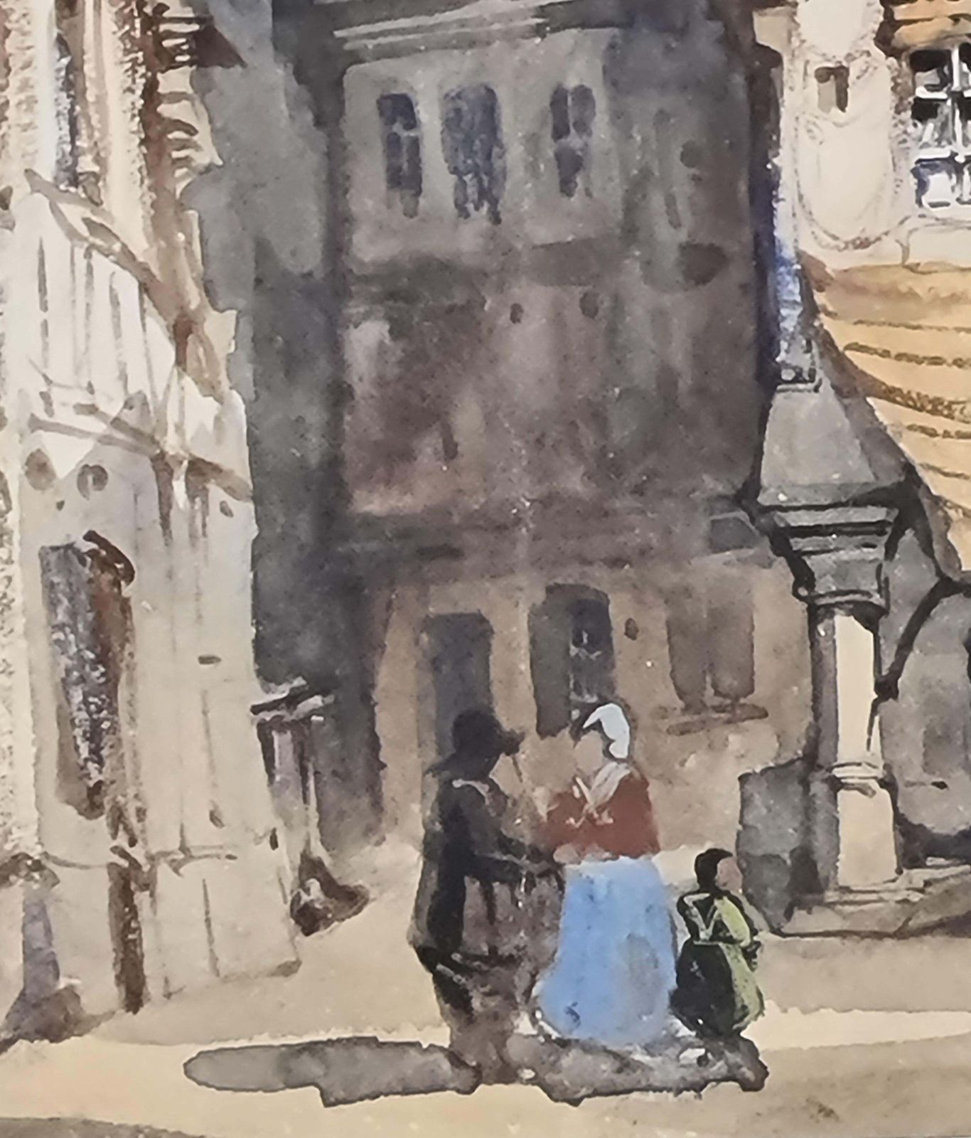 Late 18th Century Watercolour, A Swiss Village, Circle Of Claude Louis Châtelet photo for sale